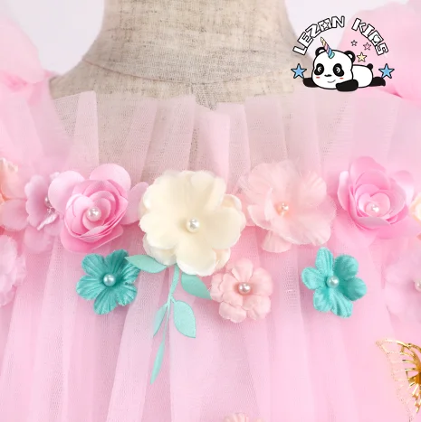 LEZONKIDS - Factory Direct Price Fancy Flower and Butterfly girls party dresses flower girls' dresses